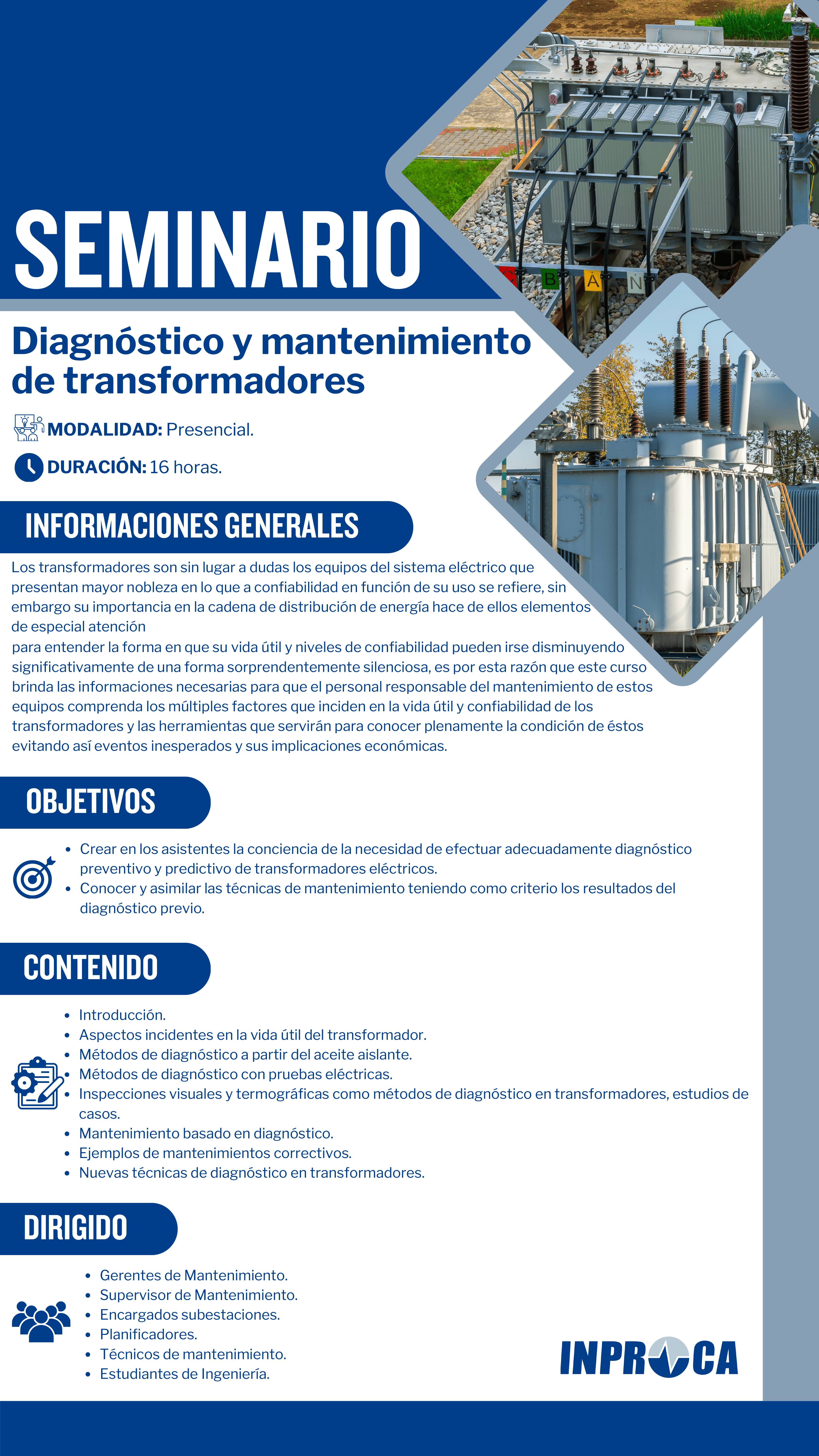 Diagnóstico y mantenimiento de transformadores